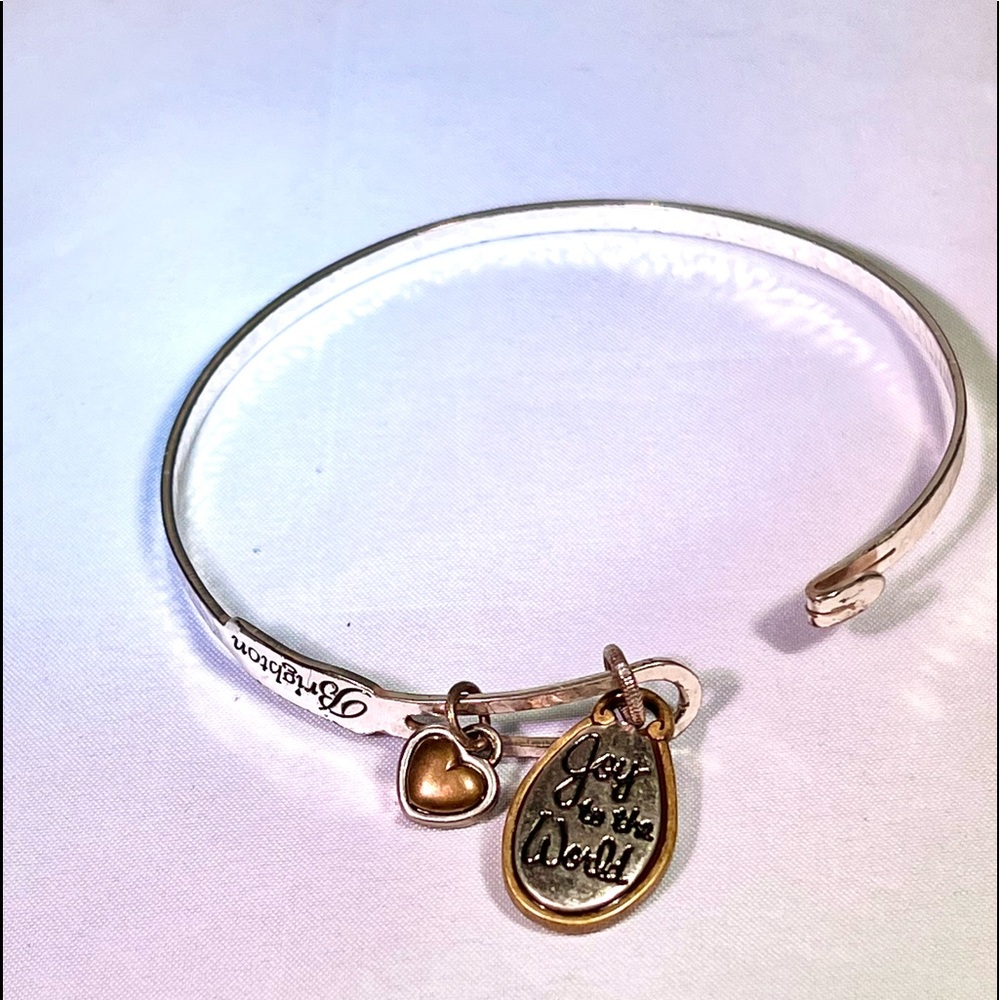 BRIGHTON Joy to the World Hammered Silver Bar Bracelet